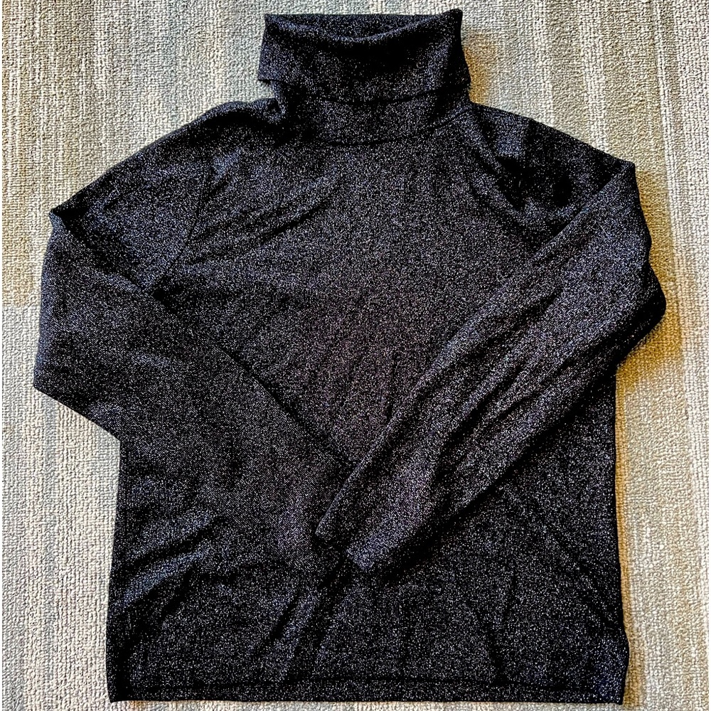 EXPRESS BLACK METALLIC TURTLENECK SWEATER XL